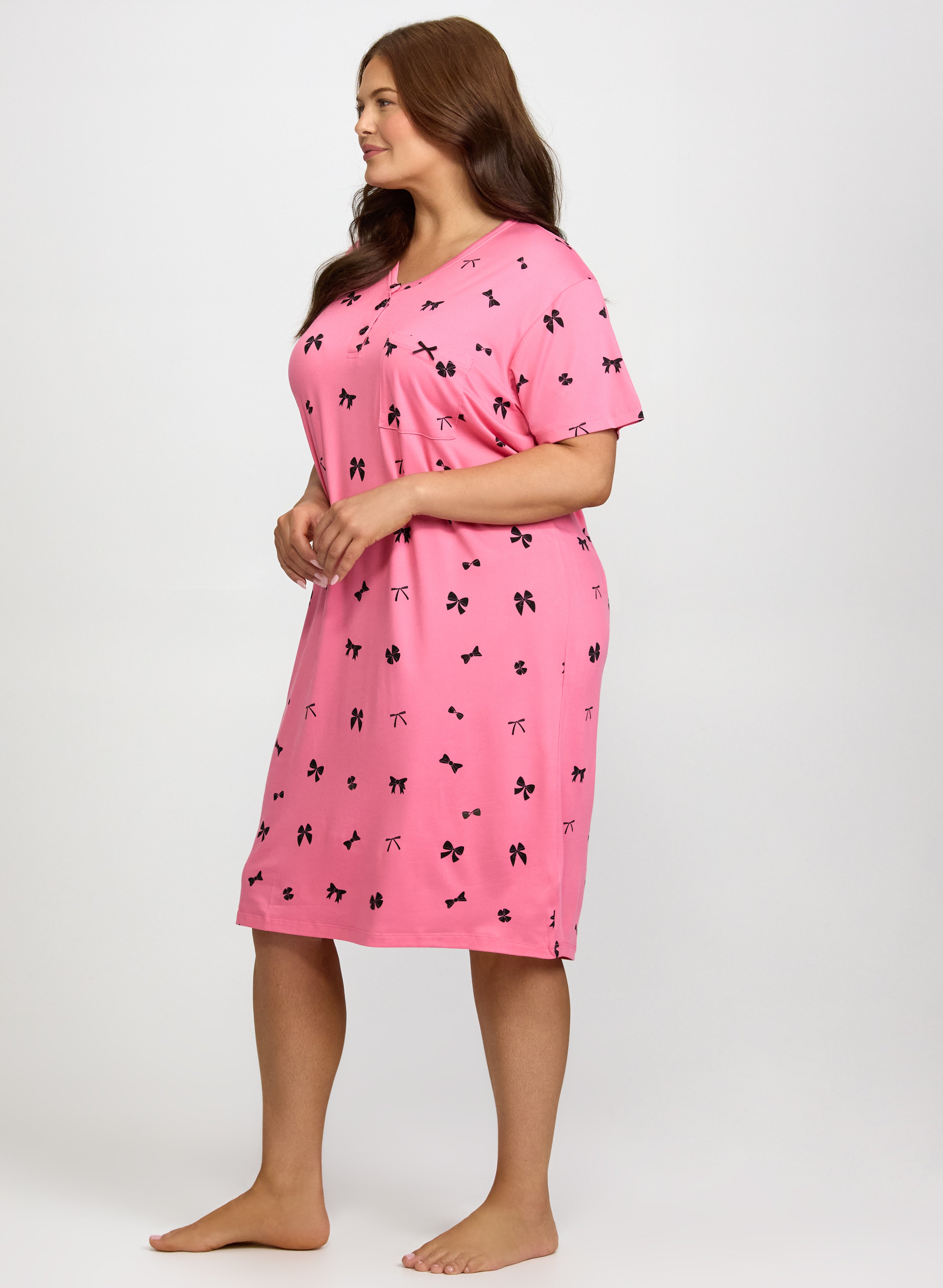 Bow Print Jersey Nightgown