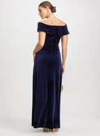 Off-The-Shoulder Velvet Dress