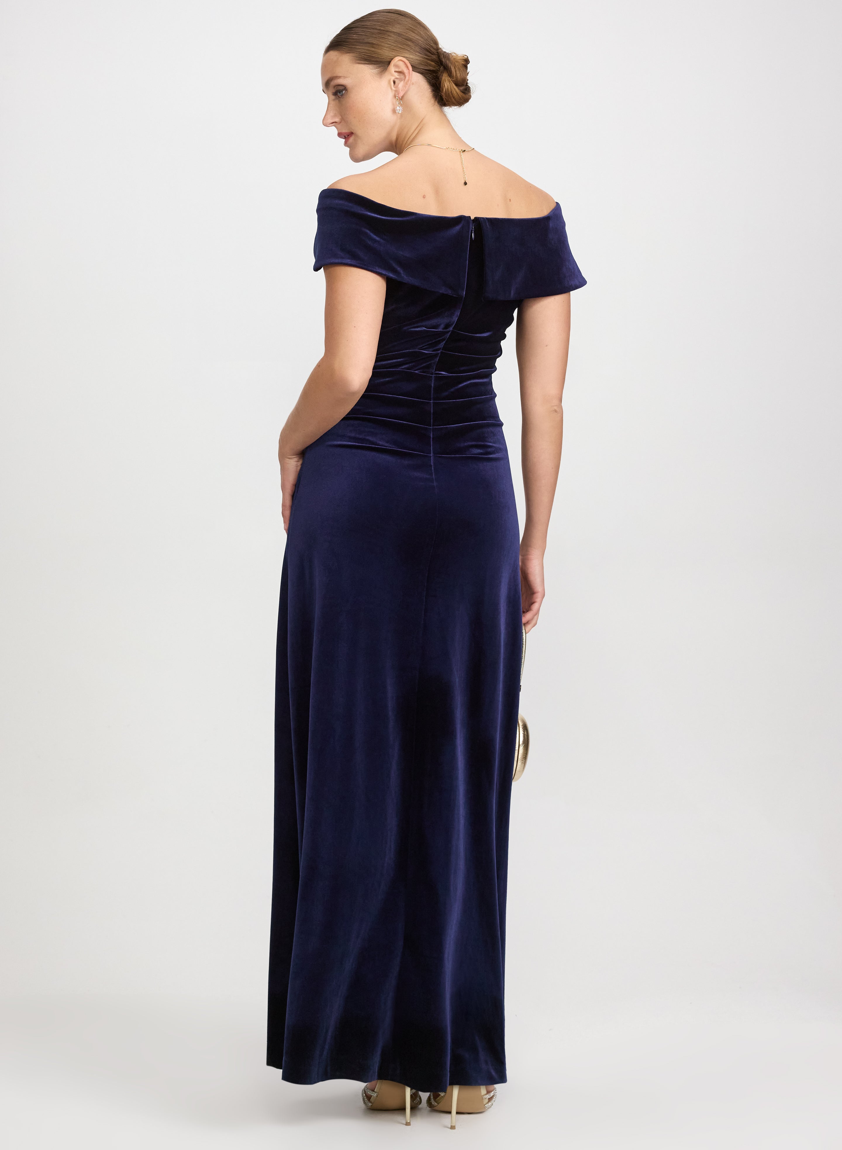 Off-The-Shoulder Velvet Dress
