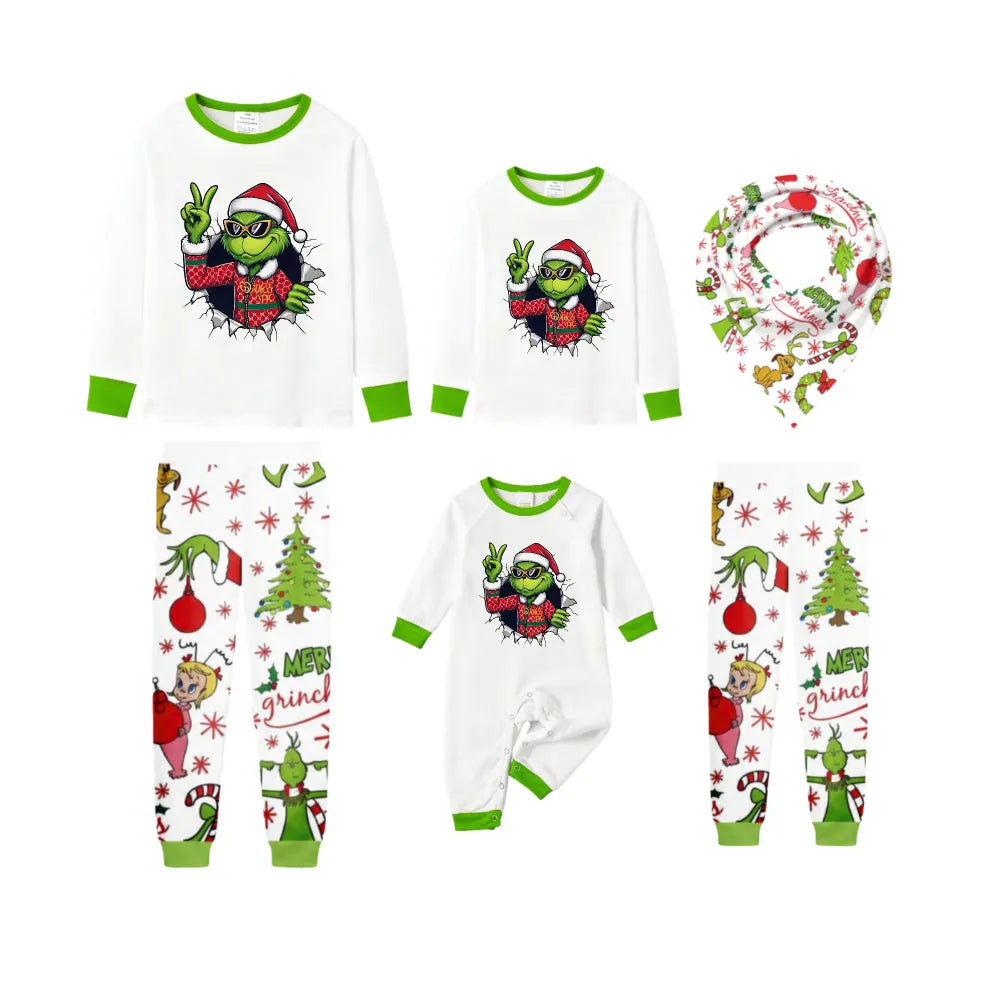 Holiday Family Christmas Pajamas Set With Funny Christmas Pattern Print