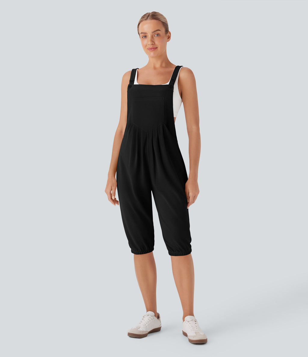 Waffle Casual Shortalls with Pockets