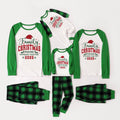 Green Raglan Top Green Plaid Christmas Pajamas Set With "Family CHRISTMAS MAKING MEMORIES TOGETHER 2025" Text Print