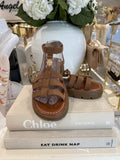 Brown Faux Suede Sun Charm Sandal