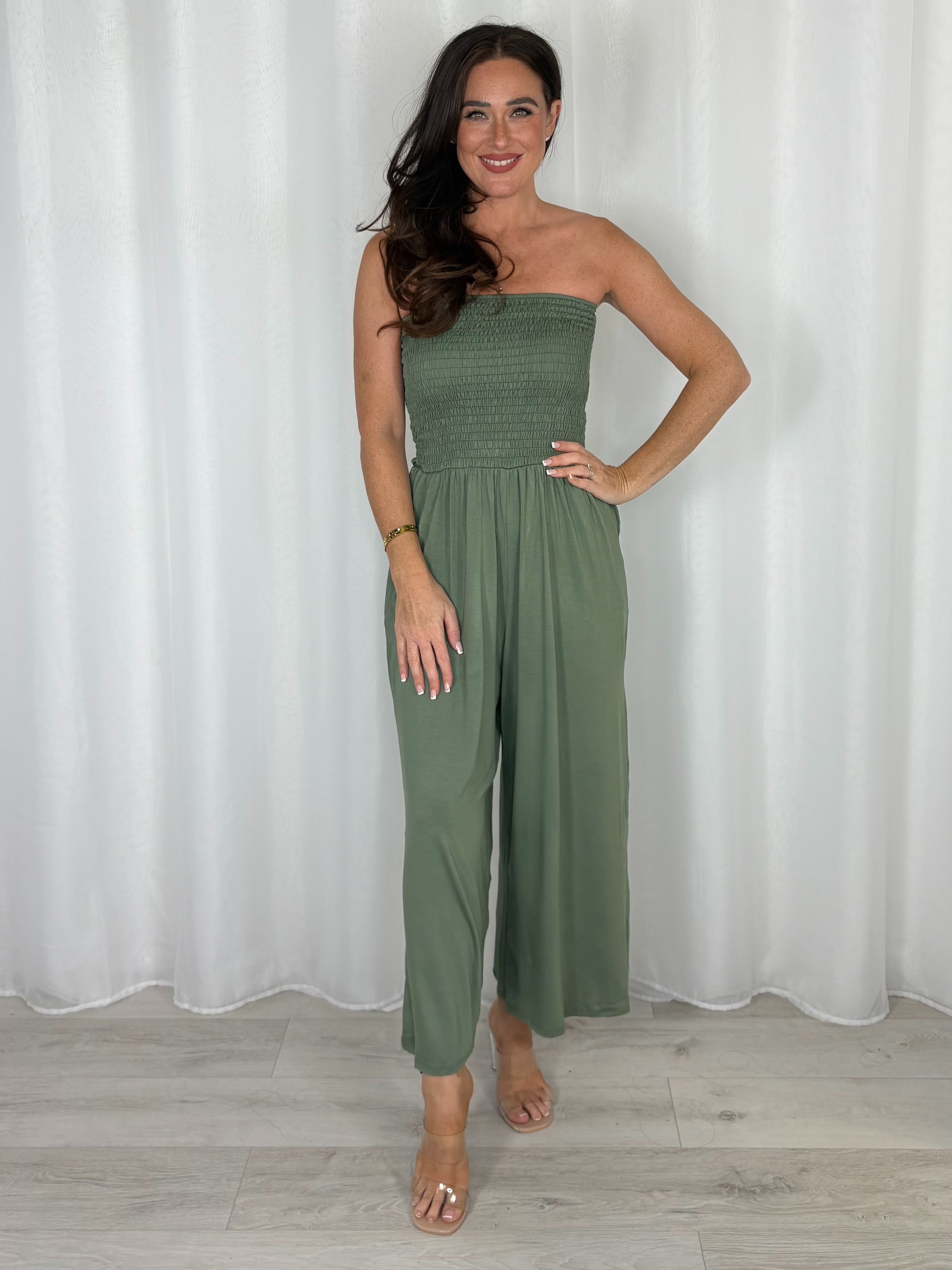 Smocked Bandeau Jumpsuit (6 Colours)