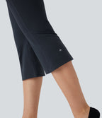 UltraSculptTM SoCinched High Waisted Tummy Control Butt Lifting Ruched Capri Yoga Bootcut Leggings with Pockets