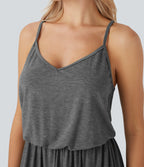 Maxi Flowy Slip Dress with Pockets