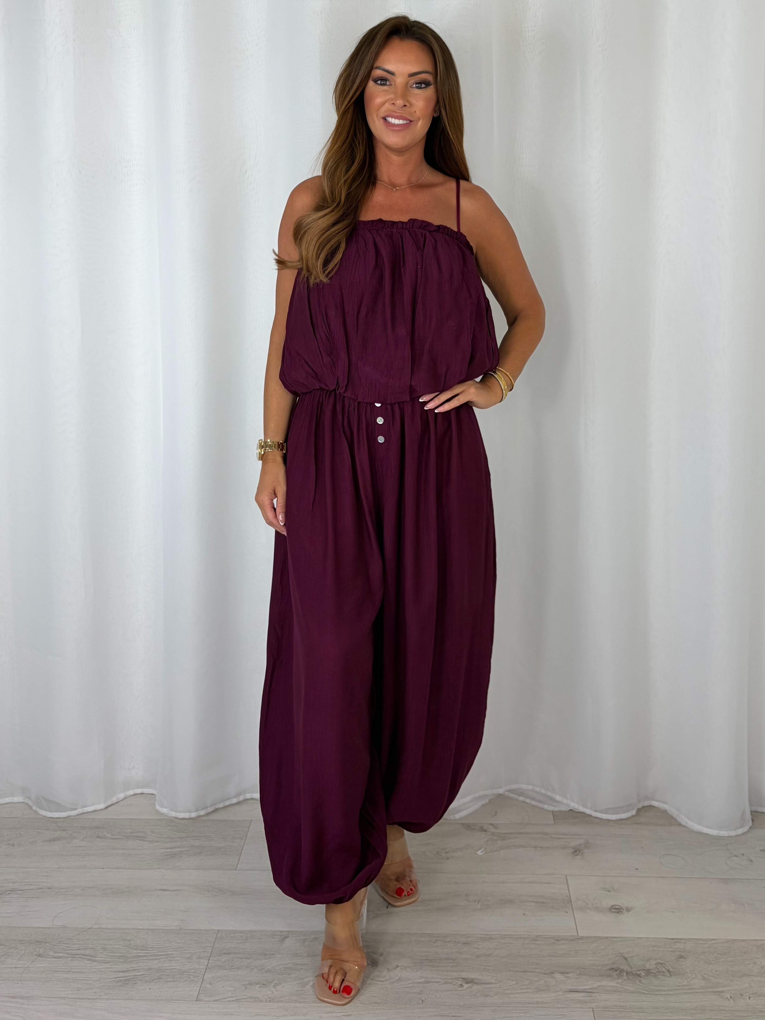 Balloon Strap Top And Trouser Co-Ord (8 Colours)