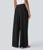 High Waisted Wide Leg Casual Pants with Pockets