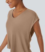 Crossover Asymmetric High-Low Hem Running Sports Top