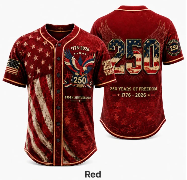 America 250th Anniversary Baseball Jersey - 1776-2026 Patriotic Freedom Shirt