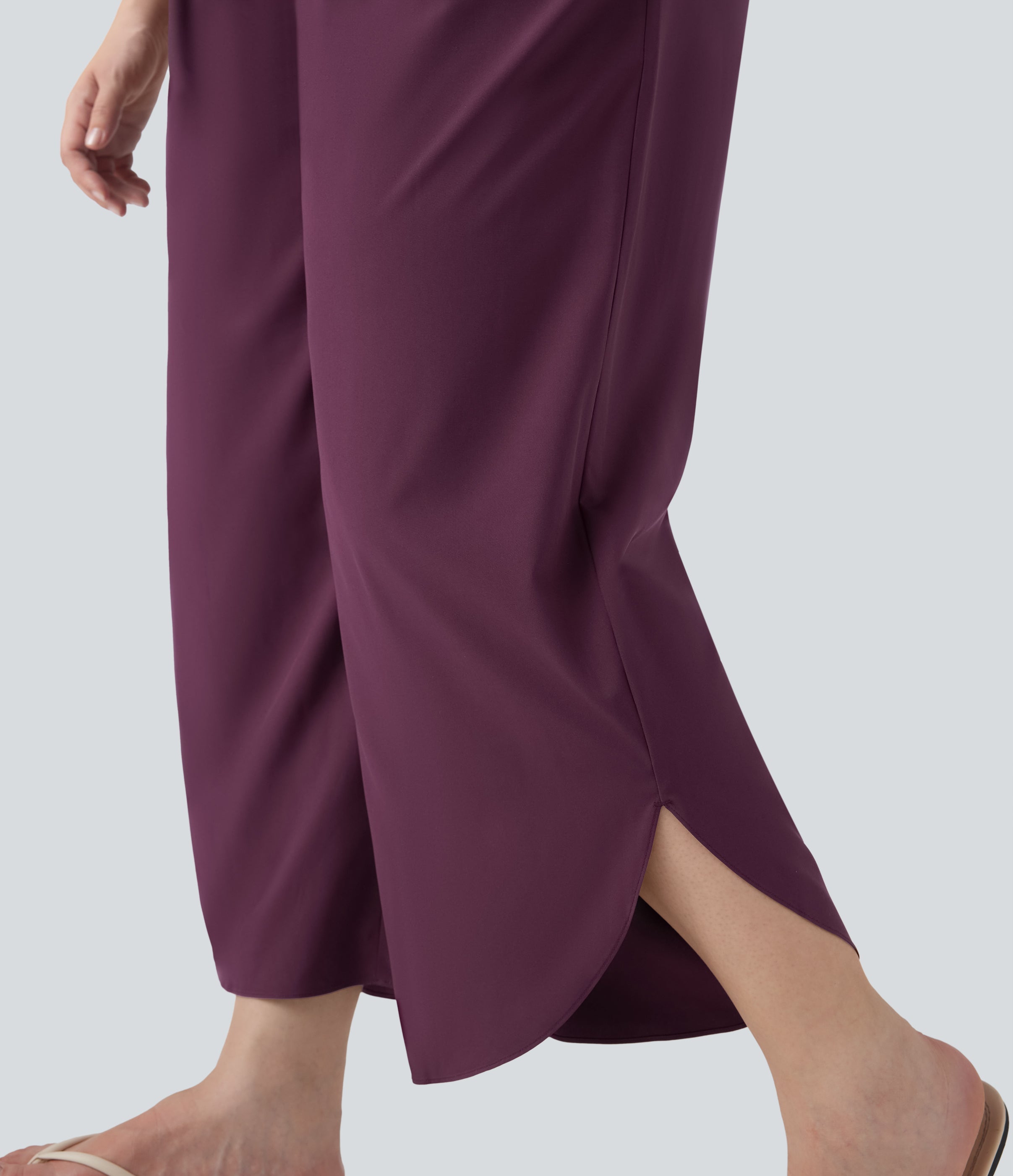 Plus Size BreezefulTM SoCinched High Waisted Tummy Control Hem Quick Dry Pants with Pockets