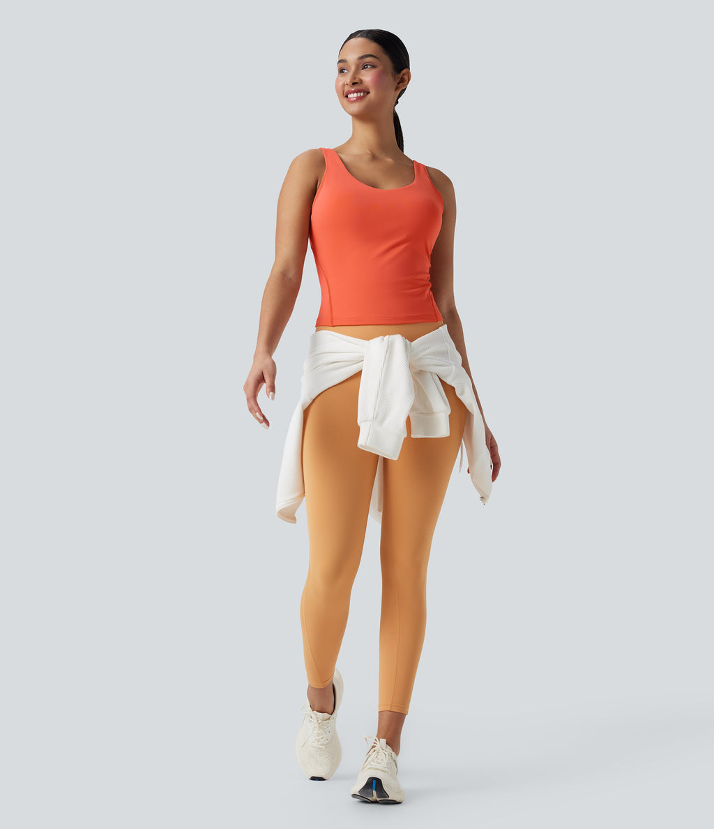 SoftlyZeroTM Plush Padded V Neck Running Tank Top-D/DD/DDD/F Cups