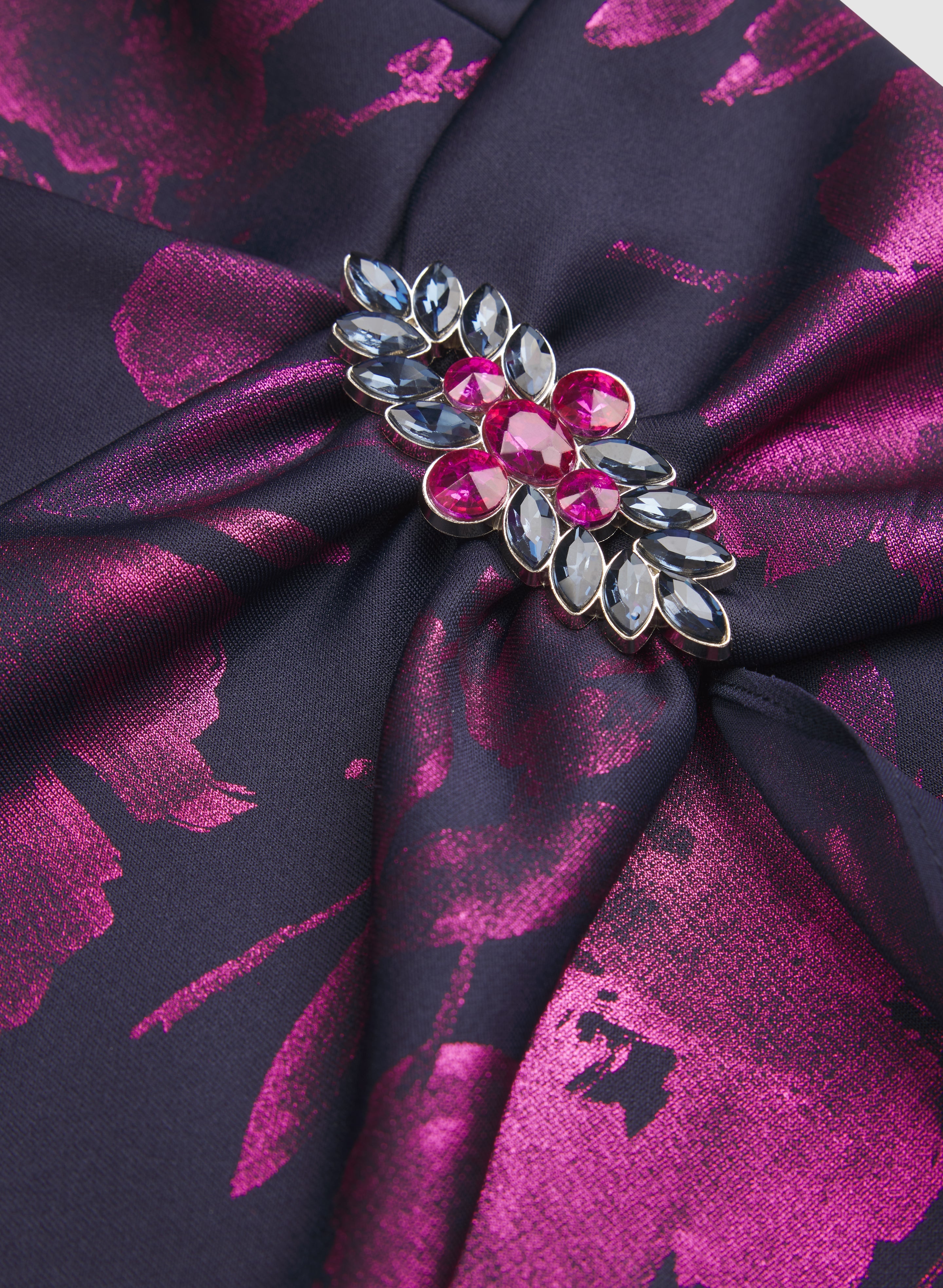 Foil Floral Print Dress