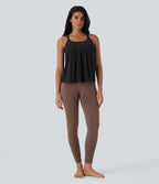 Double Straps Pleated Quick Dry Yoga Cami Top-D/DD/DDD/F Cups