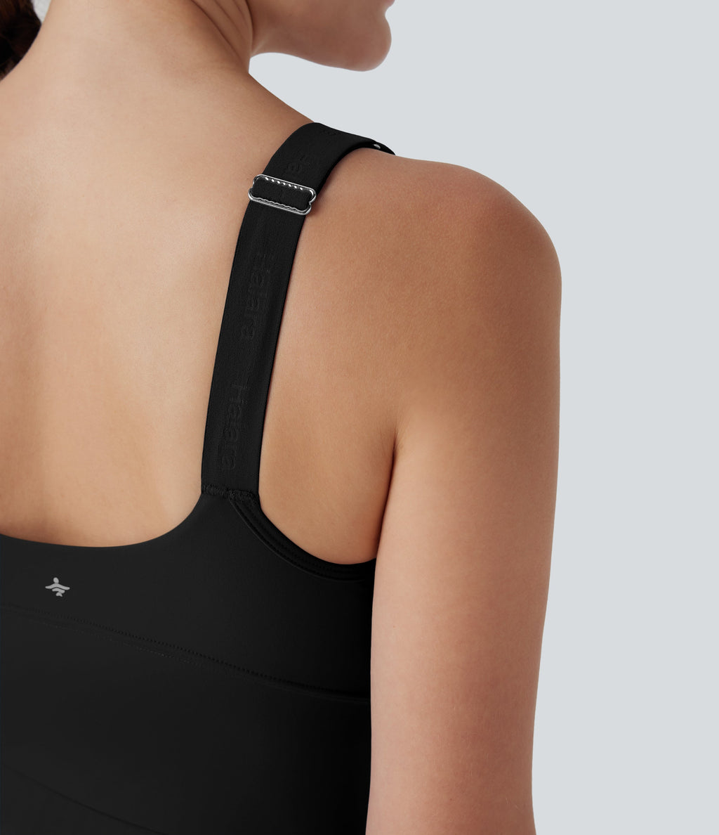 SoftlyZeroTM Plush Push-Up Molded Cups 2-in-1 Yoga Active Dress with Pockets-Easy Peezy
