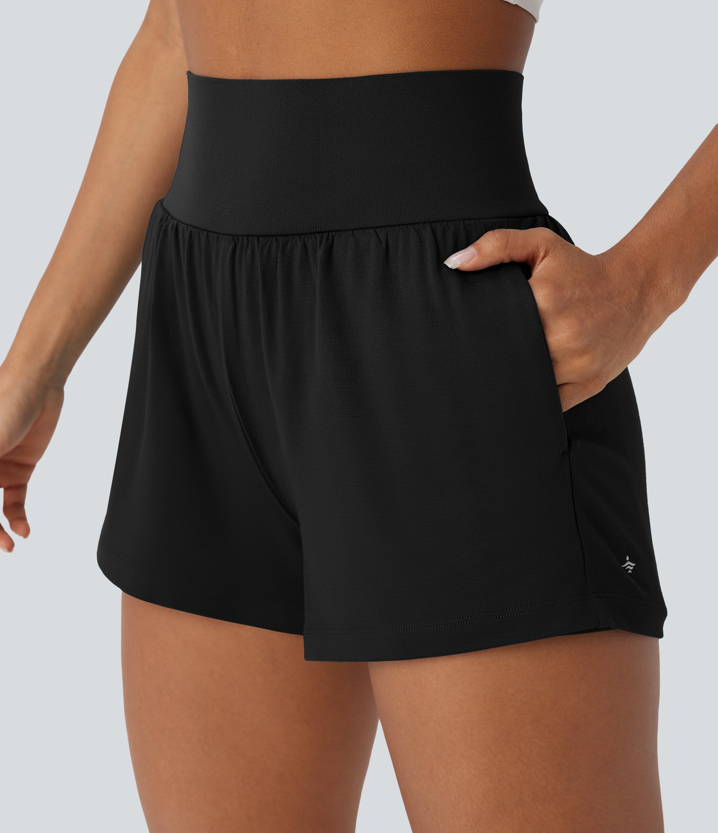 Super High Waisted 2-in-1 Yoga Shorts 3'' with Pockets
