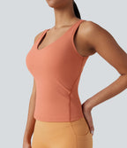 SoftlyZeroTM Plush Padded V Neck Running Tank Top-D/DD/DDD/F Cups