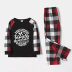 Christmas Make Memories Together 2025 Print Red & Black & Grey & White Plaid Family Matching Pajamas With Dog