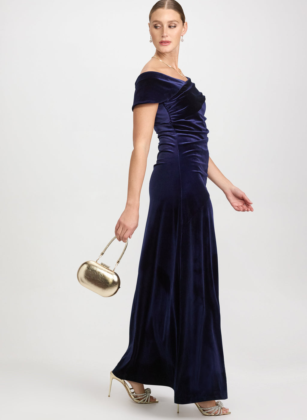 Off-The-Shoulder Velvet Dress