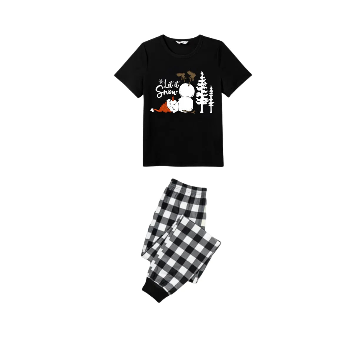 Let it Snow Snowman Couple Christmas Pajamas Set