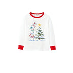 Family Christmas White Pajamas Set With Classic Pattern Print