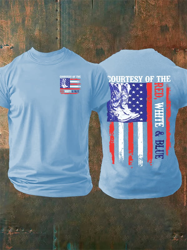 Men's  Courtesy Of Red White And Blue 250th Anniversary Flags T-Shirt