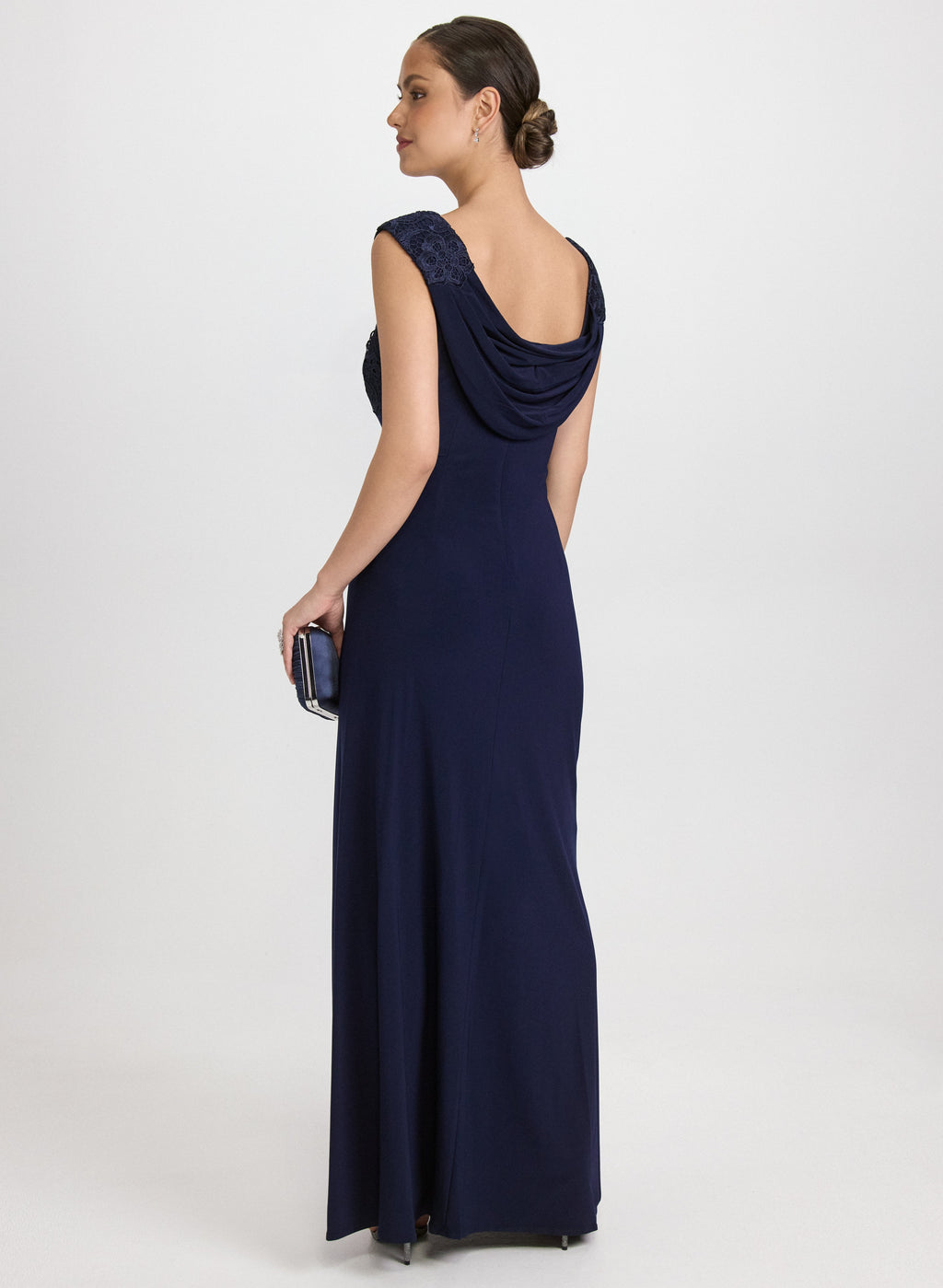 Lace Cowl Back Dress