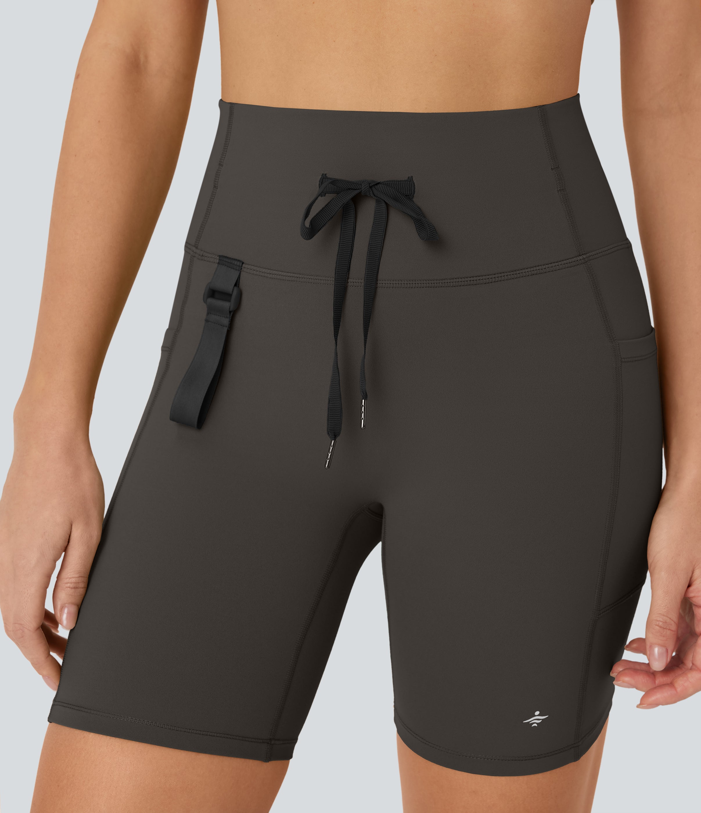 UltraSculptTM SoCinched High Waisted Butt Lifting Tummy Control Loop Running Biker Shorts 7'' with Pockets