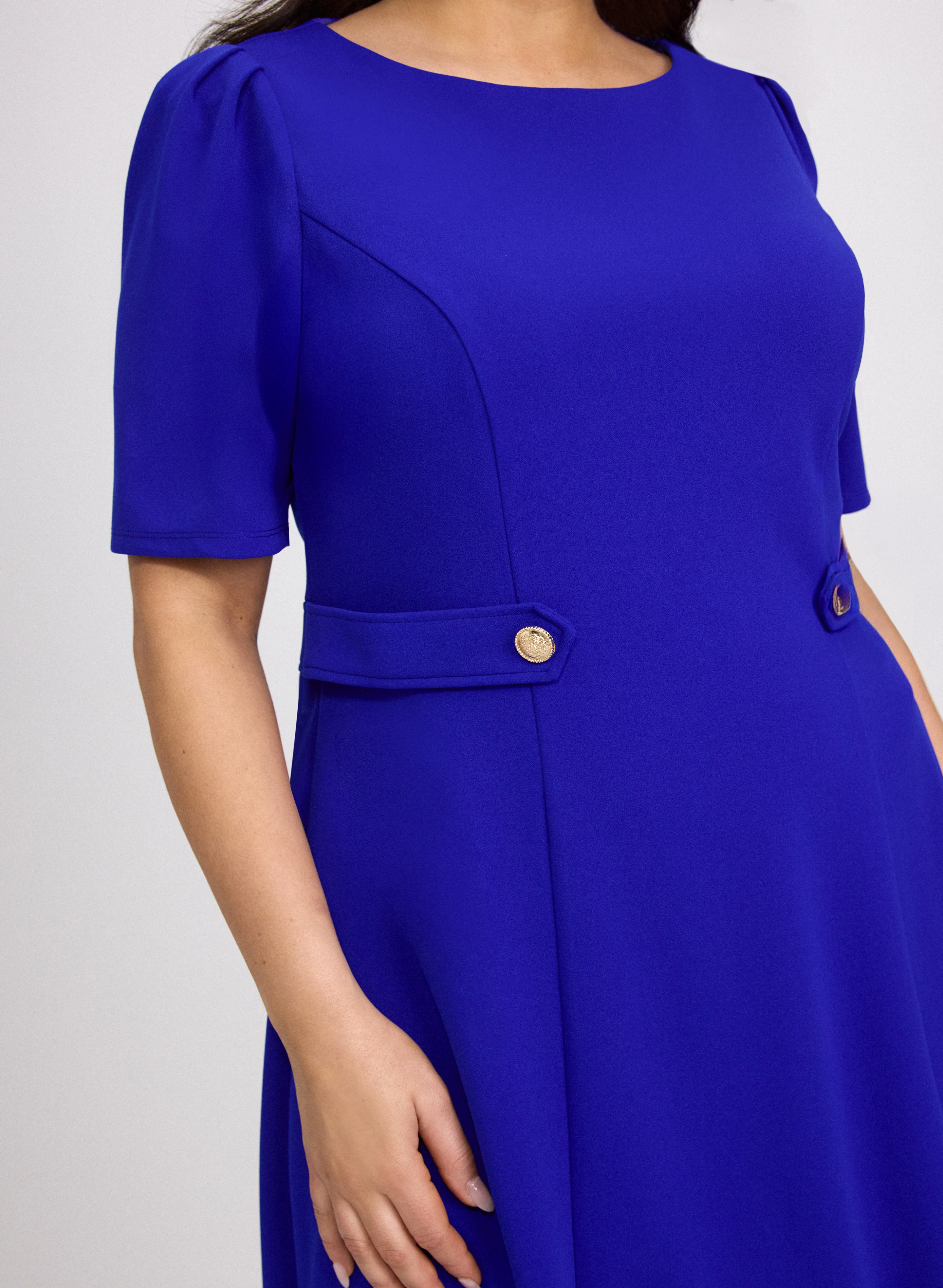 Buttoned-Tab Detail Dress