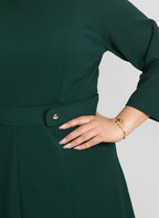 Buttoned-Tab Detail Dress