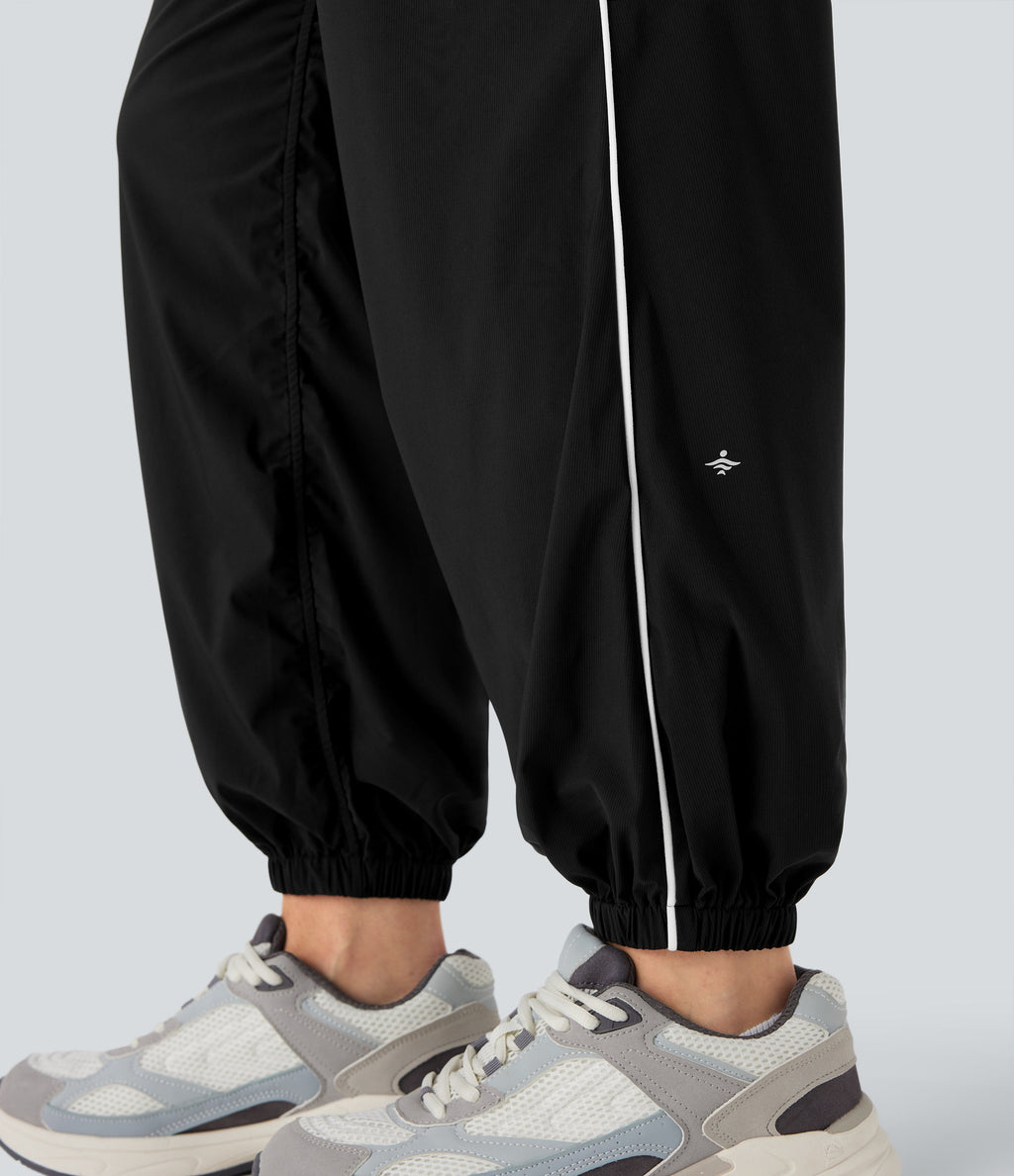 Low Rise Color Block Quick Dry Dance Joggers with Pockets