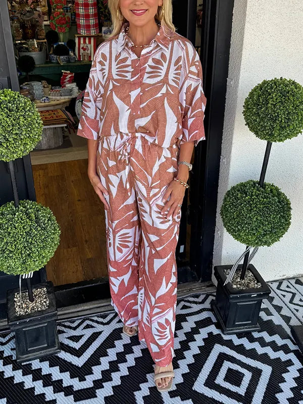 New🔥Women's floral casual loose two-piece suit
