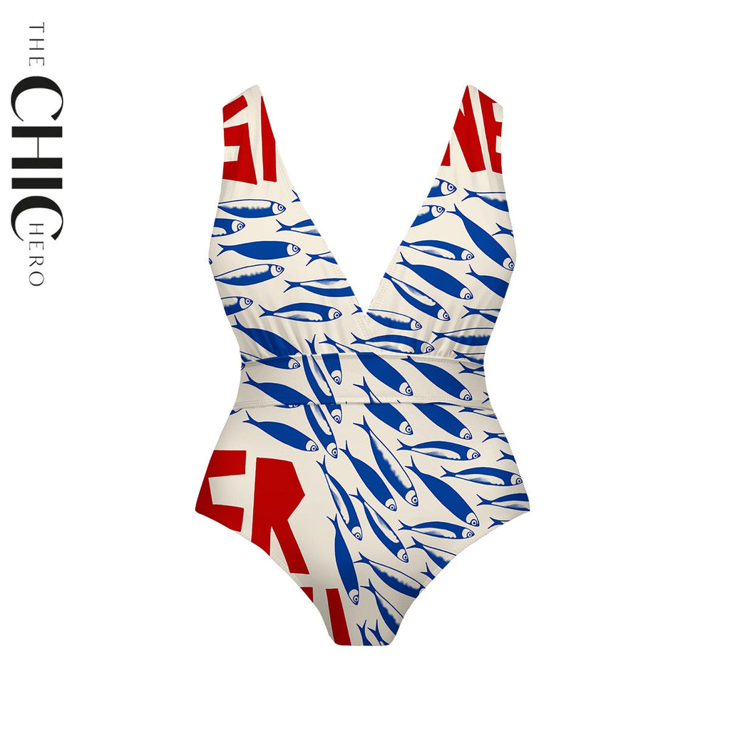 Pop Art Sea Vibes Sardine One-Piece Swimsuit&Skirt&Pants