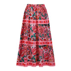 Pink Elegant Floral Patterns 3-Piece Set Swimsuit&Skirt