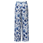 Boho Breeze Blue Floral Wide-Leg Trousers Palazzo Pants XXPLUS(6XL+)