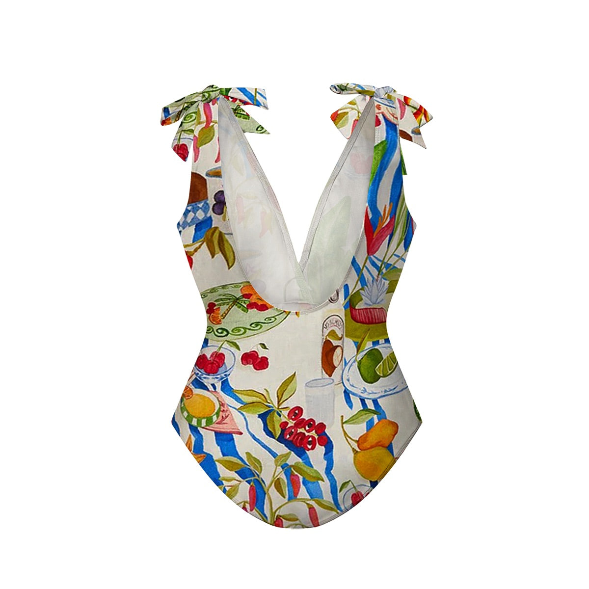 Fruit Food Patterned Colorful Tropical Feast Print One-Piece Swimsuit&Skirt&Pants