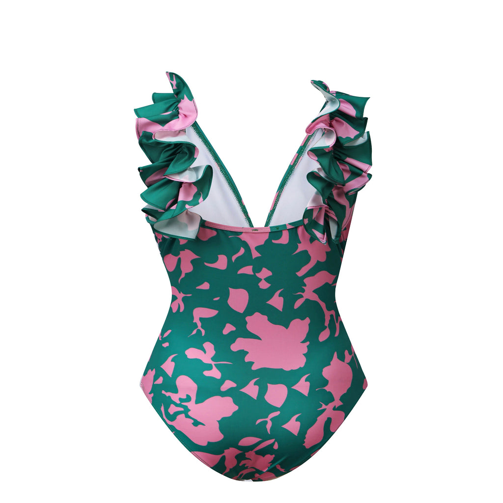 Indigo Chic Ruffled One Piece Swimwear