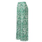 Green Boho Breeze Floral Palazzo Pants Wide-Leg Trousers