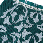 Green Flowy High-Waisted Floral Palazzo Pants Wide-Leg Trousers