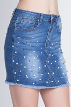 Embroidery Denim Skirt