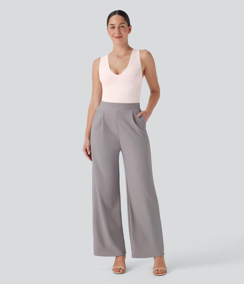 Seamless Flow V Neck Sleeveless Work Shapewear Bodysuit-Easy Peezy Edition
