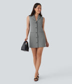Sleeveless Mini Work Dress with Pockets