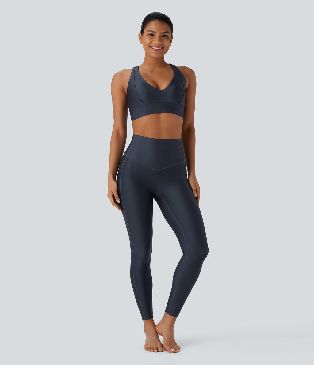Light Support Sheen Yoga Sports Bra