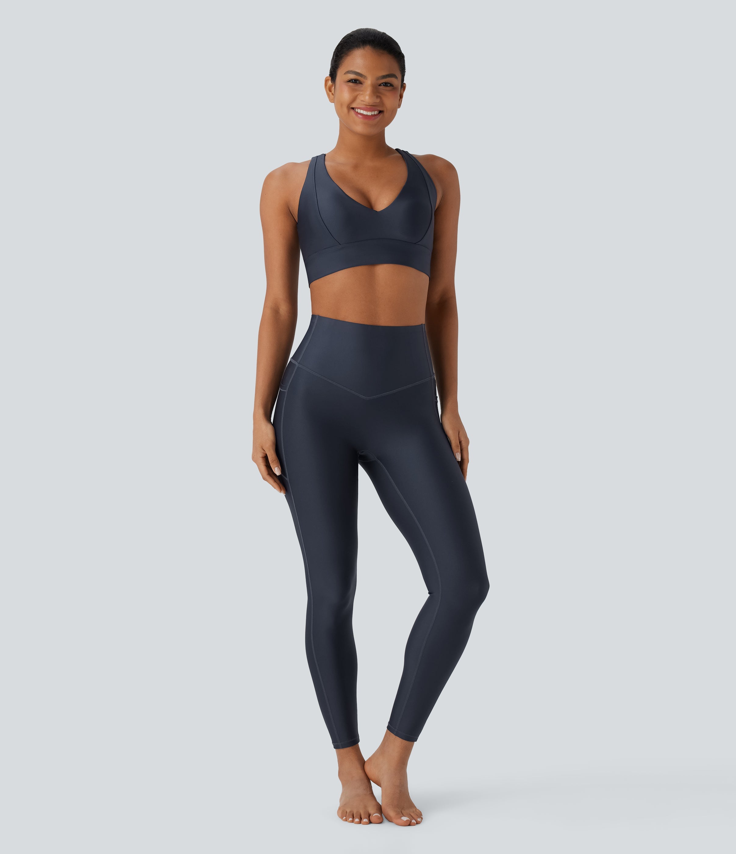 Light Support Sheen Yoga Sports Bra