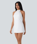 SoftlyZeroTM Airy Tie Back 2-in-1 Cool Touch Mini Yoga Active Dress with Pocket-UPF50+