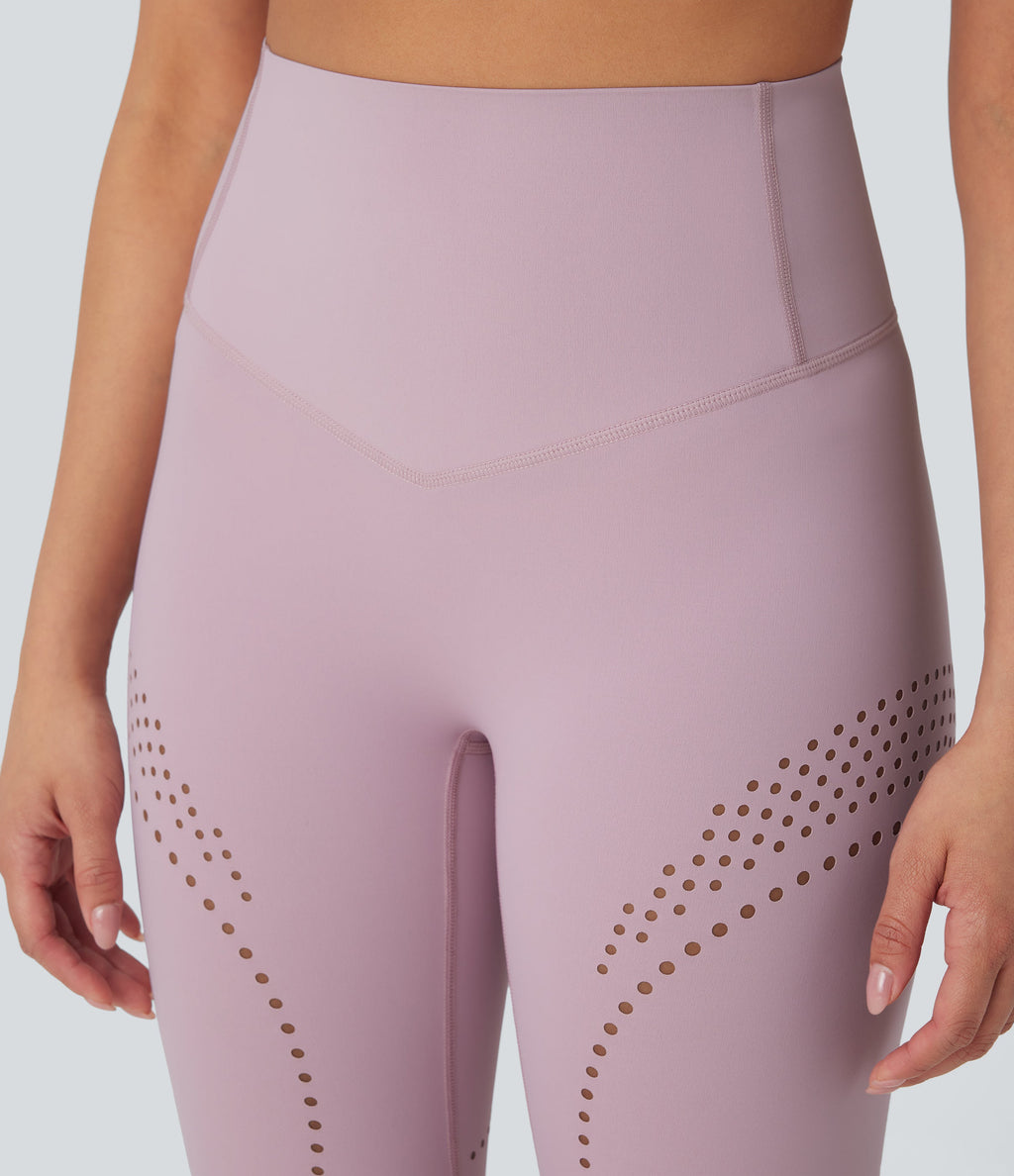 UltraSculptTM Cool Quick Dry High Waisted Tummy Control Ventilation Perforated Yoga Leggings-UPF 50+