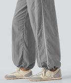 Mid Rise Wide Leg Cool Touch Casual Pants with Pockets