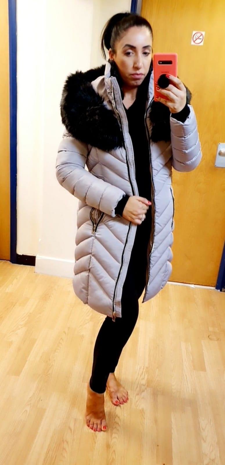Lorna Grey Faux Fur Hooded Belt Coat