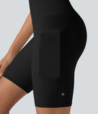 UltraSculptTM Cool Quick Dry SoCinched High Waisted Tummy Control Training Biker Shorts 7'' with Pockets-UPF50+