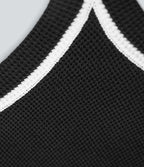 Color Block Cropped Casual Sweater Knit Tank Top